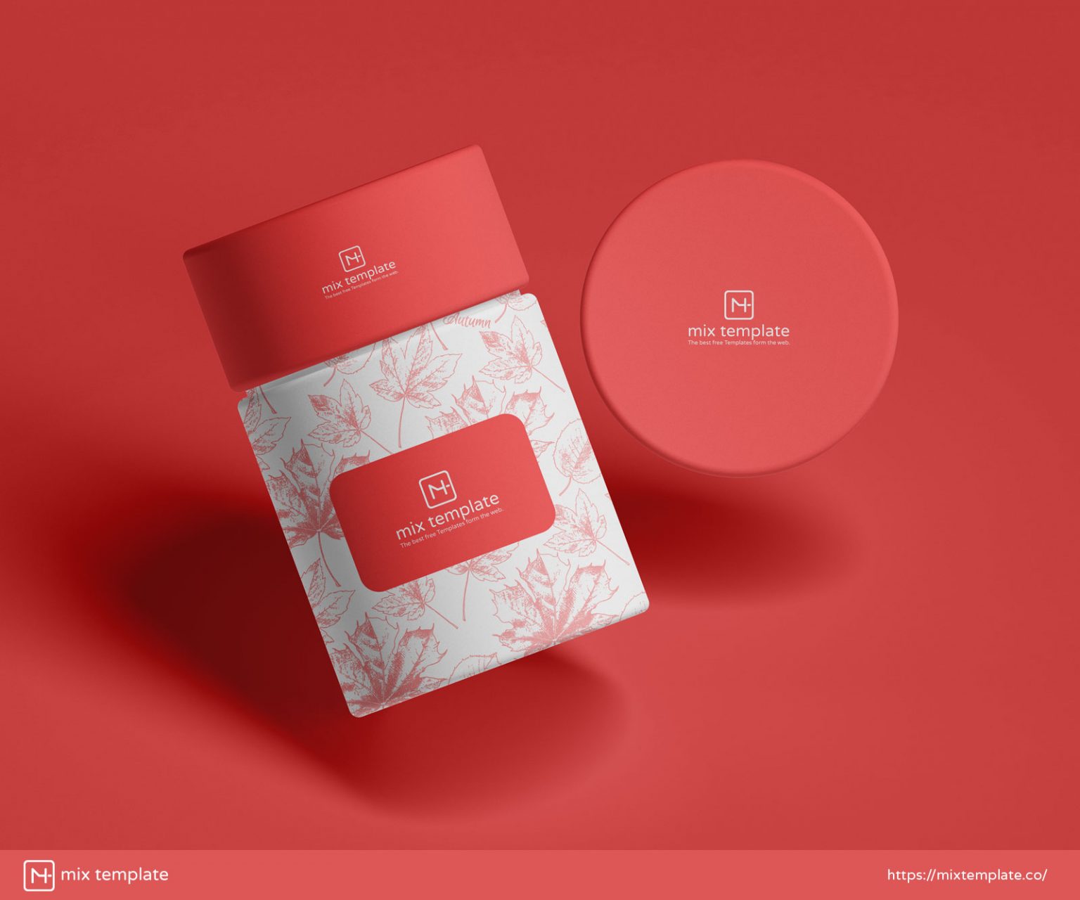 Free Round Packaging Paper Tube Box Mockup Template - Mix Template