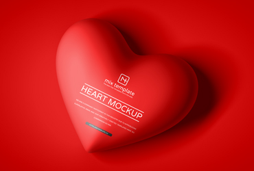 Free Top View Heart Mockup Template