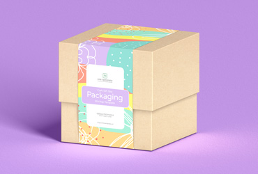 Free Craft Gift Box Packaging Mockup Template