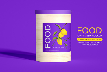 Wooden Food Container Mockup Template