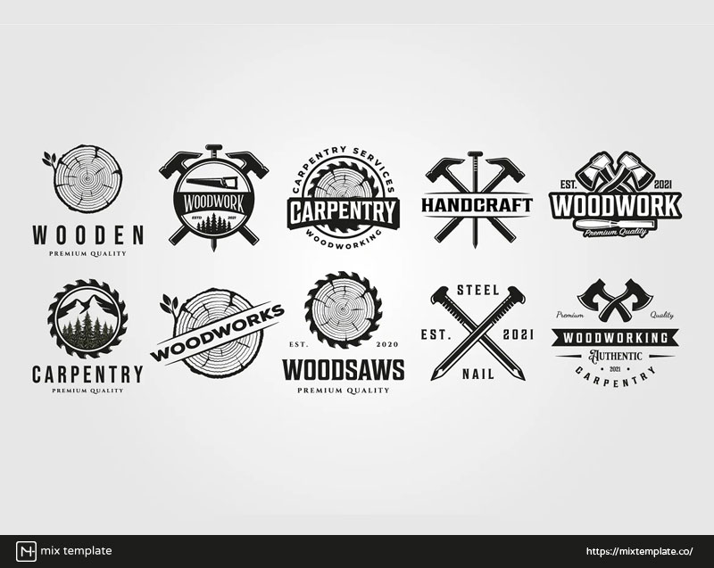 Carpentry-Woodwork-Creative-Logo-Designs