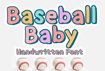 Baseball Baby Display Handwritten Font
