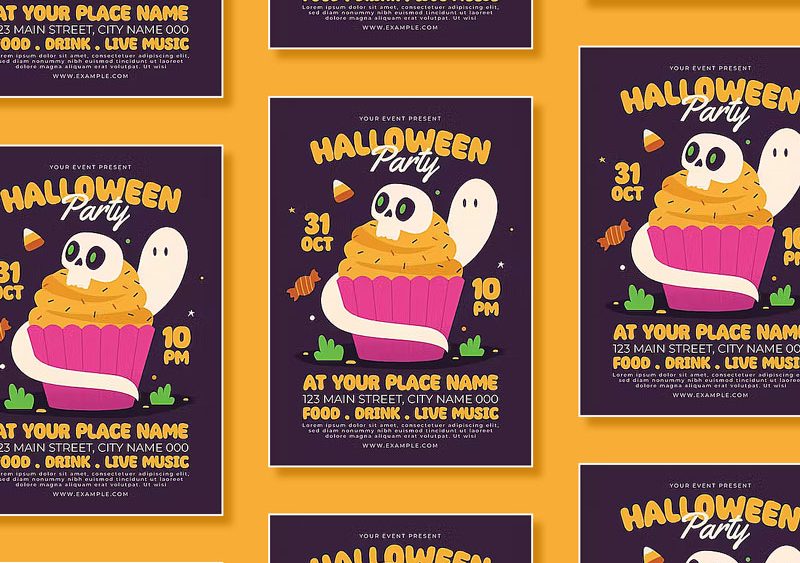 Creative Halloween Party Flyer Design Template
