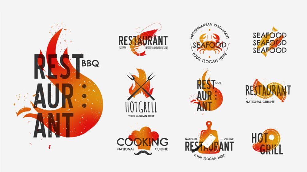 Free Premium BBQ Food Restaurant Logo Template